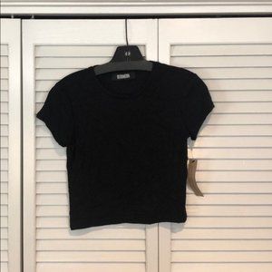 NWT Reformation Black cropped tee SM